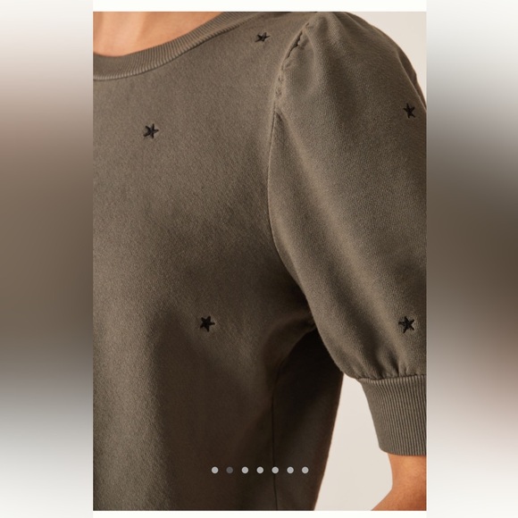 Anthropologie T.La Puff Sleeve Pullover Short Sleeve Sweatshirt XSP - Picture 4 of 6